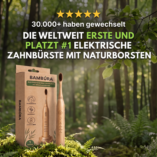 BAMBURA Pferde Borsten &amp; Bambus Elektrische Zahnbürste