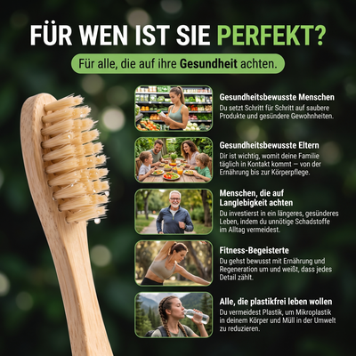 BAMBURA Wildschweinborsten & Bambus Zahnbürste (4SET)