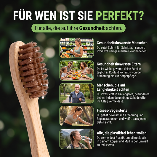 BAMBURA Pferdeborsten & Bambus Zahnbürste (4 SET)